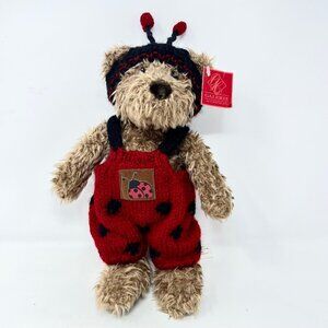 Ladybug Bear Plush Galerie Au Chocolate 12” Tall Red Knit Jumper Hat 1997   4477